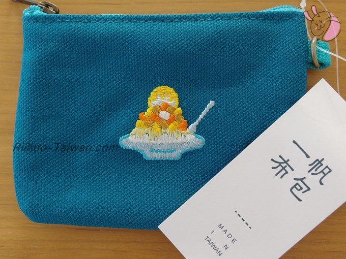一帆布包-マンゴーかき氷の刺繍の小銭入れ