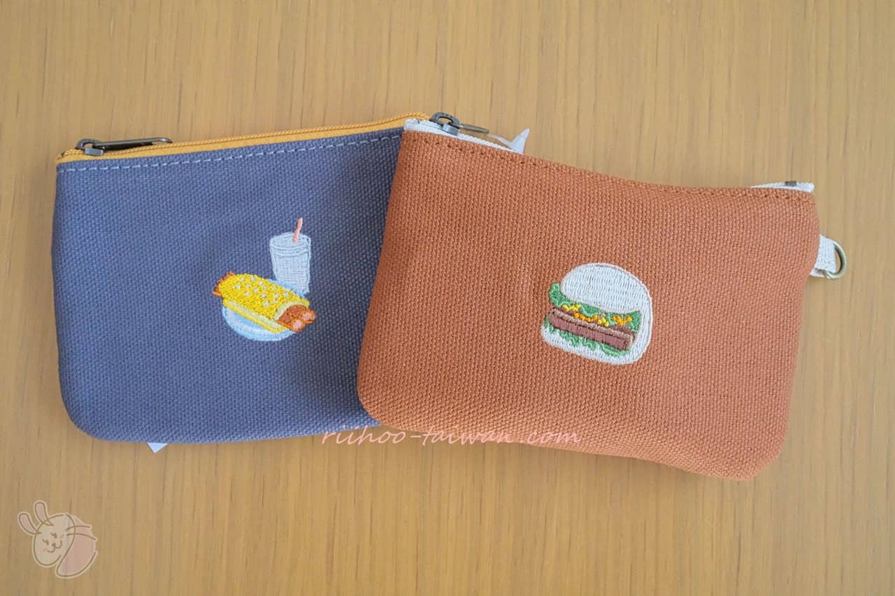 一帆布包 台湾B級グルメ刺繍の小銭入れ 割包 焼餅、豆漿